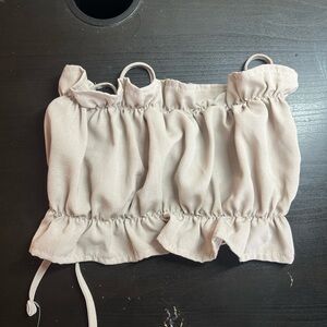 SHEIN Light Pink Smocked Crop Top